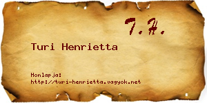 Turi Henrietta névjegykártya